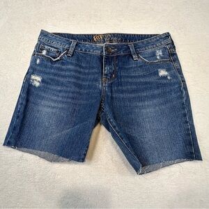 Bullhead Venice Skinny Distressed Bermuda Denim Jean Shorts